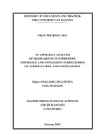 An appraisal analysis of mood adjuncts expressing assurance and concession in discourses of american idol and vietnam idol 