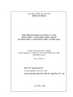 Một phương pháp xây dựng và giải đẳng thức và bất đẳng thức đại số từ đẳng thức và bất đẳng thức lượng giác