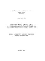 Một số ứng dụng của đạo hàm hàm số một biến số (LV tốt nghiệp)