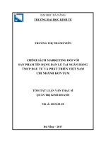 Chính sách marketing đối với sản phẩm tín dụng bán lẻ tại ngân hàng TMCP đầu tư và phát triển việt nam chi nhánh kon tum 