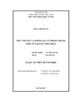 Tiểu thuyết và phóng sự Vũ Trọng Phụng nhìn từ lịch sử tiếp nhận (LA tiến sĩ)