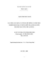 Lựa chọn, xây dựng và sử dụng hệ thống câu hỏi trắc nghiệm khách quan trong kiểm tra, đánh giá môn Hóa học đại cương hệ cao đẳng