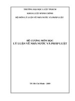 ĐỀ CƯƠNG MÔN HỌC LUẬN VỀ NHÀ NƯỚC VÀ PHÁP LUẬT