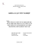 Phân tích các nhân tố tác động đến hệ số giá trên thu nhập của các công ty cổ phần niêm yết ngành khoáng sản trên thị trường chứng khoán Việt Nam (LV tốt nghiệp)