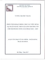 Phân tích hoạt động cho vay tiêu dùng tại ngân hàng TMCP sài gòn thương tín chi nhánh đà nẵng giai đoạn 2013   2015 