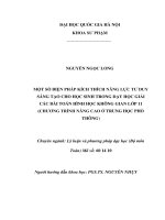 Một số biện pháp kích thích năng lực tư duy sáng tạo cho học sinh trong dạy học giải các bài toán hình học không gian lớp 11 (chương trình nâng cao ở trung học phổ thông)