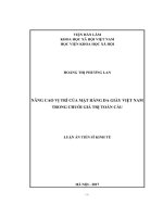 Nâng cao vị trí của mặt hàng da giầy Việt Nam trong chuỗi giá trị toàn cầu (LA tiến sĩ)