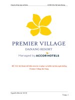 Kỹ thuật chế biến món ăn và phục vụ buffet tại khu nghỉ dưỡng premier village da nang