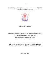 KIẾN THỨC và THỰC HÀNH về dự PHÒNG HEN PHẾ QUẢN của NGƯỜI CHĂM sóc TRẺ mắc HEN tại BỆNH VIỆN NHI TRUNG ƯƠNG 