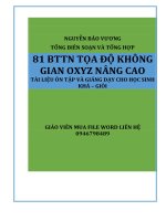 81 Bài tập trắc nghiệm Tọa độ Không gian OXYZ nâng cao
