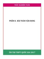 Toán PTTH 2017  Trắc nghiệm bài TOÁN VẬN DỤNG