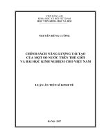 Chính sách năng lượng tái tạo của một số nước trên thế giới và bài học kinh nghiệm cho Việt Nam (LA tiến sĩ)