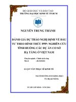 Đánh giá dự thảo nghị định về đầu tư theo hình thức PPP nghiên cứu tình huống các dự án cơ sở hạ tầng ở việt nam 