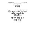Các nguyên tắc phát âm và luyện phát âm tiếng hàn