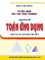 Tuyển chọn bài tập trắc nghiệm chuyên đề các bài TOÁN ỨNG DỤNG