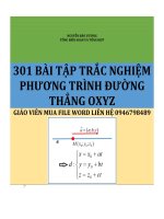 301 BAI TAP TRAC NGHIEM PHUONG TRINH DUONG THANG OXYZ