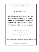 Một số giải pháp nâng cao giá trị thương hiệu của công ty TNHH môi giới bảo hiểm gras savoye việt nam tại thị trường việt nam đến năm 2020 