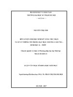 Rèn luyện cho học sinh kĩ năng thu nhận và xử lý thông tin trong dạy học chương cảm ứng – sinh học 11 THPT 
