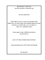 Phát triển năng lực sáng tạo cho học sinh thông qua các hoạt động trải nghiệm trong dạy học chương các nhóm thực vật và vai trò thực vật – sinh học 6 