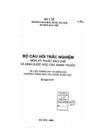 Bộ câu hỏi trắc nghiệm môn kỹ thuật bào chế và sinh dược học các dạng thuốc đại học dược hà nội