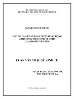 Một số giải pháp hoàn thiện hoạt động marketing cho công ty TNHH gia hồi đến năm 2020 