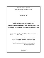 Phát triển năng lực hợp tác giải quyết vấn đề cho học sinh thông qua dạy học phần phi kim  hoá học 10 nâng cao 