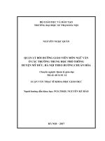 Quản lý bồi dưỡng giáo viên môn ngữ văn ở các trường THPT huyện mỹ đức  hà nội theo hướng chuẩn hoá 