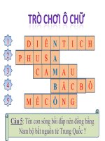 trò chơi ô chữ trong bài đồng bằng bắc bộ lớp 4 môn địa lí
