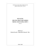BÀI GIẢNG PHƯƠNG PHÁP THÍ NGHIỆM TRONG CHĂN NUÔI  THÚ Y