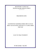 Giải pháp đẩy mạnh hoạt động cho vay xuất khẩu tại ngân hàng TMCP đầu tư và phát triển việt nam 