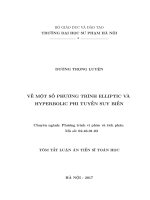 Về một số phương trình elliptic và hyperbolic phi tuyến suy biến (tt) 