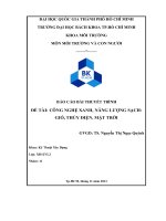Công nghệ xanh, năng lượng sạch  gió, thủy điện, mặt trời