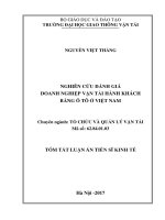 Nghiên cứu đánh giá doanh nghiệp vận tải hành khách bằng ô tô ở việt nam tt