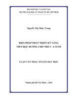 BIỆN PHÁP PHÁT TRIỂN KỸ NĂNG TIỀN HỌC ĐƯỜNG CHO TRẺ 5 – 6 TUỔI