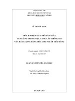 Trách nhiệm của nhà sản xuất, cung ứng trong việc cung cấp thông tin về chất lượng hàng hóa cho người tiêu dùng 
