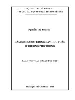 HÀM SỐ NGƯỢC TRONG DẠY HỌC TOÁN Ở TRƯỜNG PHỔ THÔNG