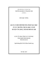 Quản lí đổi mới phương pháp dạy học ở các trường THCS huyện ứng hòa, thành phố hà nội 