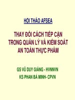 Thay đổi cách tiếp cận trong quản lý và kiểm soát an toàn thực phẩm