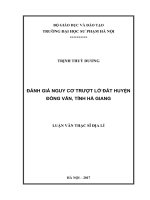 Đánh giá nguy cơ trượt lở đất huyện đồng văn, tỉnh hà giang 