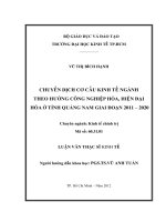 Chuyển dịch cơ cấu kinh tế ngành theo hướng công nghiệp hóa, hiện đại hóa ở tỉnh quảng nam giai đoạn 2011 2020 