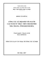 Công tác xã hội đối với người cao tuổi từ thực tiễn thành phố nha trang, tỉnh khánh hòa tt