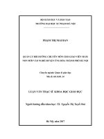 Quản lý bồi dưỡng chuyên môn cho giáo viên mầm non huyện ứng hòa, thành phố hà nội 