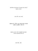 Định lý tồn tại cho bài toán điều khiển tối ưu (LV tốt nghiệp)