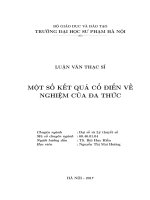 Một số kết quả cổ điển về nghiệm của đa thức 