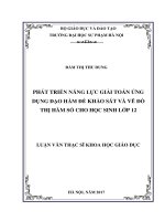 Phát triển năng lực giải toán ứng dụng đạo hàm để khảo sát và vẽ đồ thị hàm số cho học sinh lớp 12 