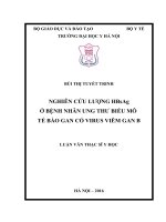 NGHIÊN cứu LƯỢNG HBsAg ở BỆNH NHÂN UNG THƯ BIỂU mô tế bào GAN có VIRUS VIÊM GAN b 