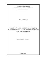 Nghiên cứu đánh giá cảnh quan phục vụ phát triển kinh tế và bảo tồn rừng ngập mặn khu vực mũi cà mau 