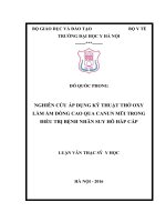 Nghiên cứu áp dụng kỹ thuật thở oxy làm ẩm dòng cao qua canun mũi trong điều trị bệnh nhân suy hô hấp cấp