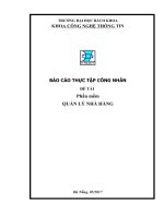 BÁO CÁO THỰC TẬP CÔNG NHÂN     ĐỀ TÀI Phần mềm QUẢN LÝ NHÀ HÀNG