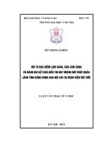 Mô tả đặc điểm lâm sàng, cận lâm sàng và đánh giá kết quả điều trị hẹp miệng nối thực quản lành tính bằng nong qua nội soi tại bệnh viện việt đức